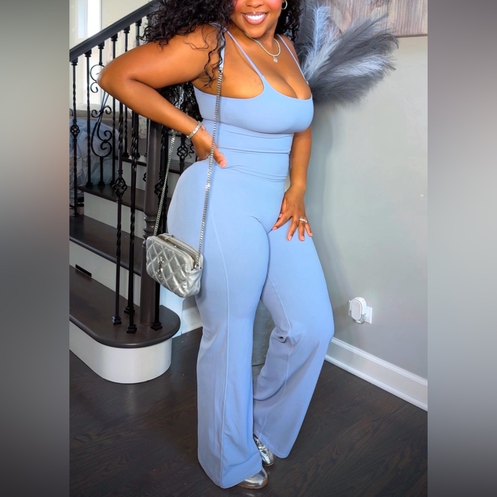 Women's Light Gray Wide Leg Lounge Pants
